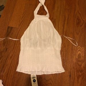 Smocked waist halter blouse